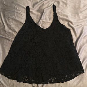 American Eagle Outfitters Black Lace Flower Tank Top  🌹